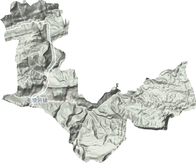 毛坝河镇地形地图