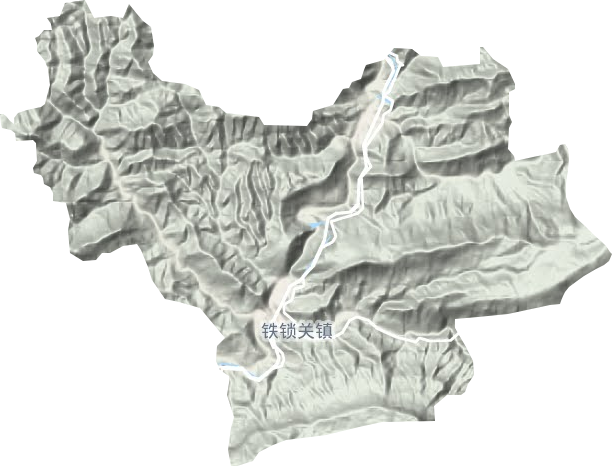 铁锁关镇地形地图