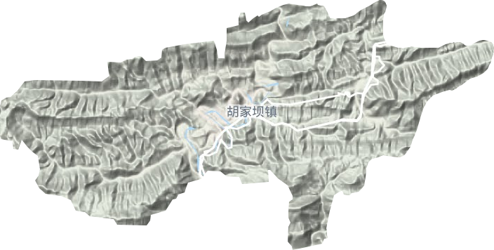 胡家坝镇地形地图