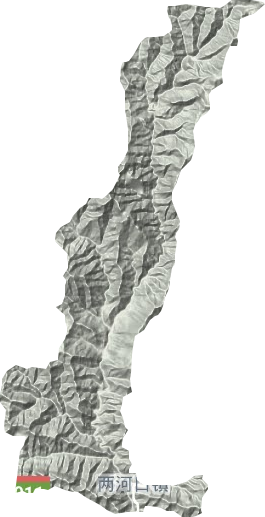 两河口镇地形地图