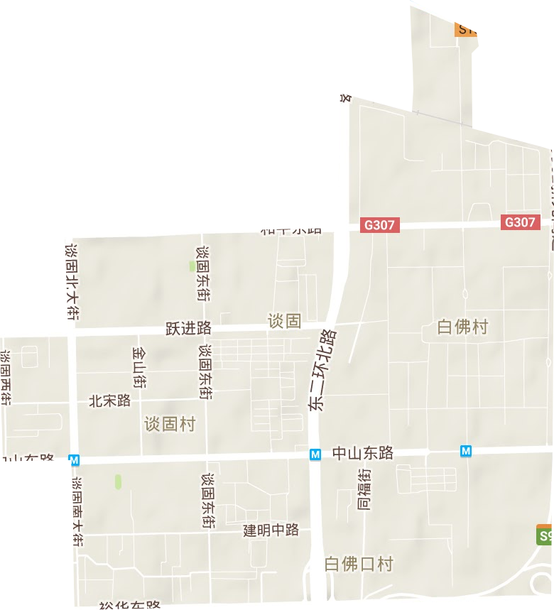 谈固街道地形地图