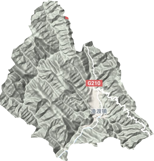 渔渡镇地形地图