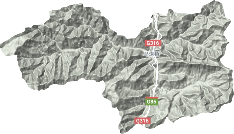 马道镇地形地图
