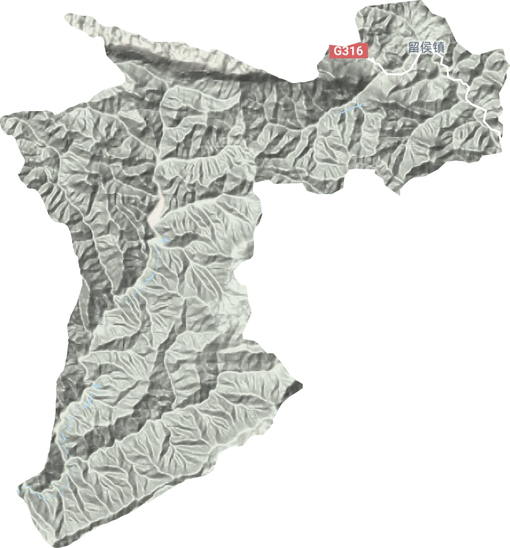 留侯镇地形地图