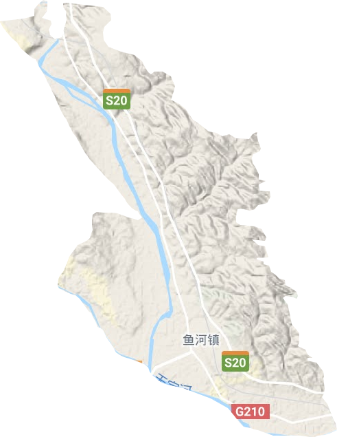 鱼河镇地形地图