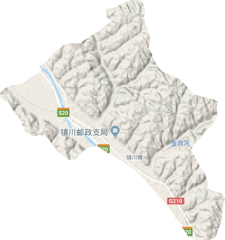 镇川镇地形地图