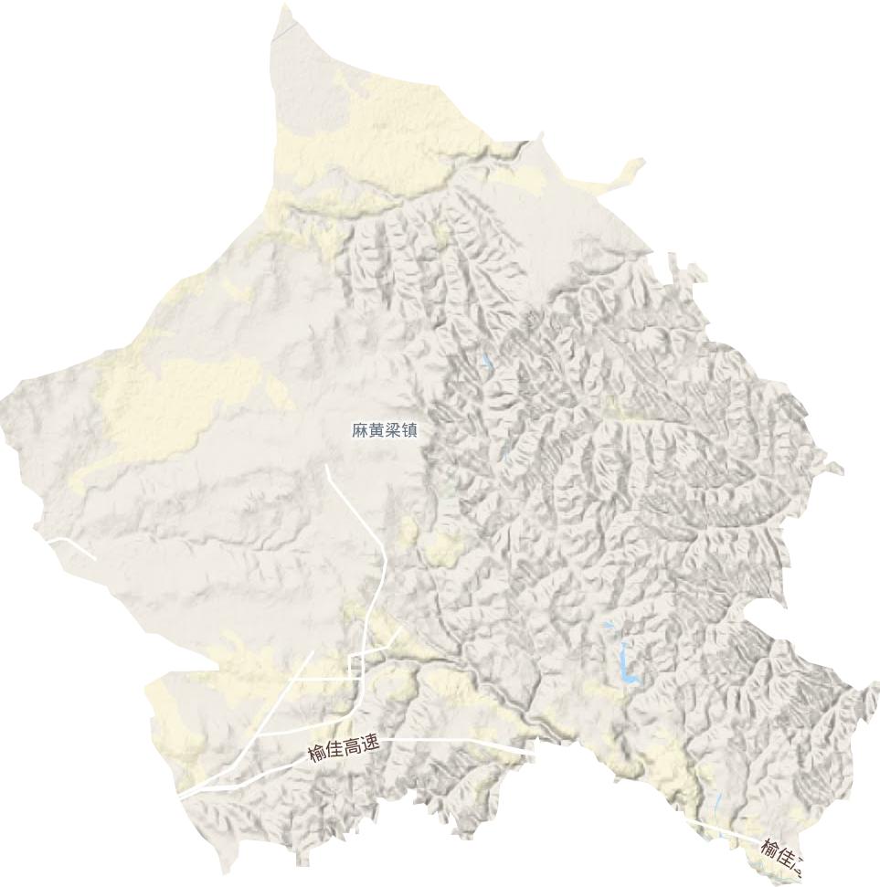 麻黄梁镇地形地图