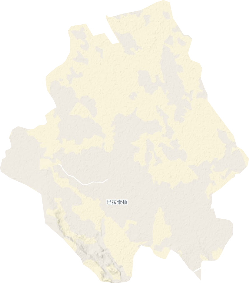 巴拉素镇地形地图