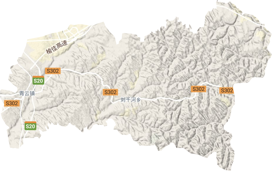 青云镇地形地图