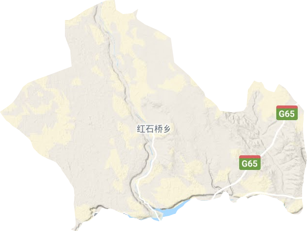 红石桥乡地形地图