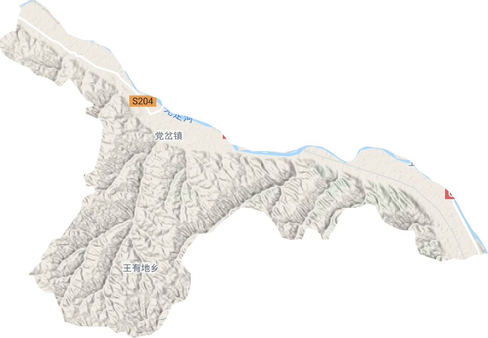 党岔镇地形地图