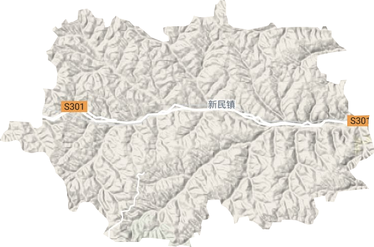 新民镇地形地图