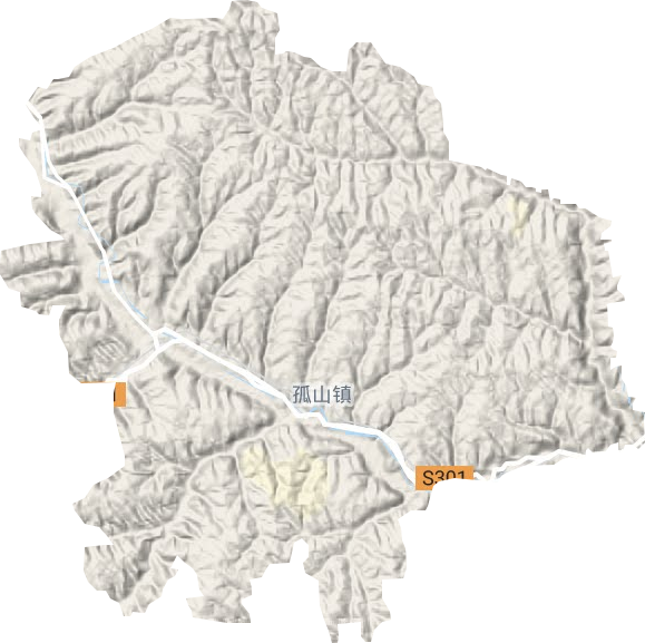孤山镇地形地图