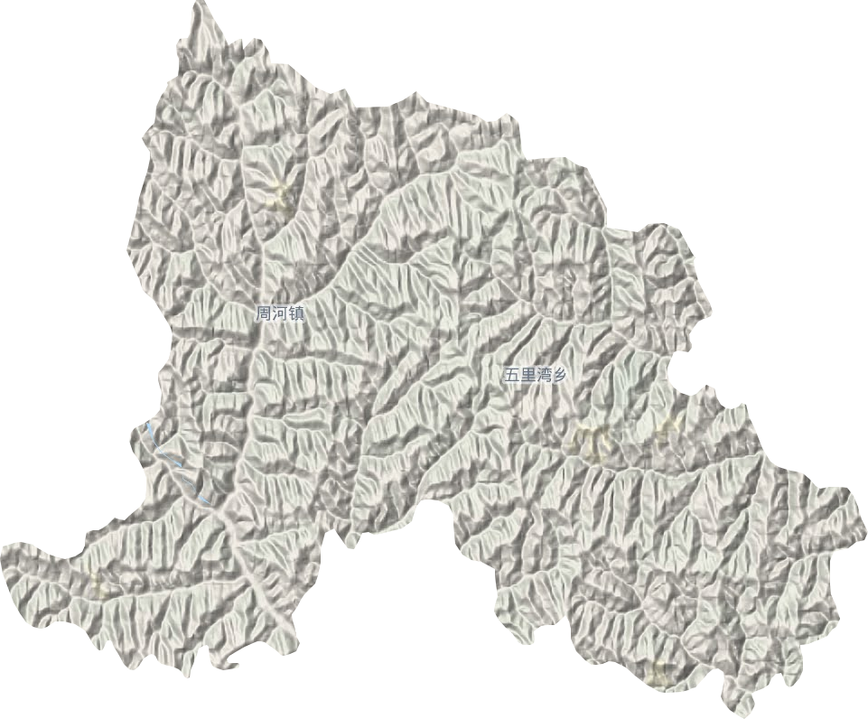 周河镇地形地图