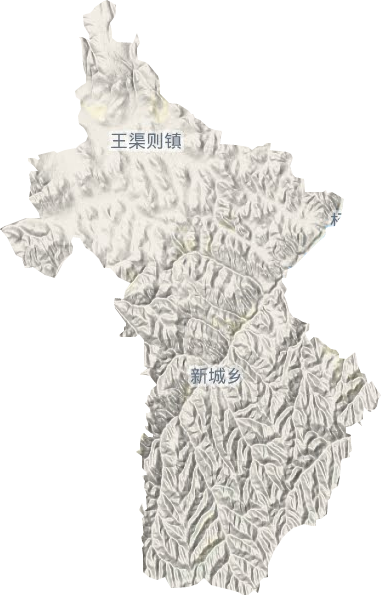 王渠则镇地形地图