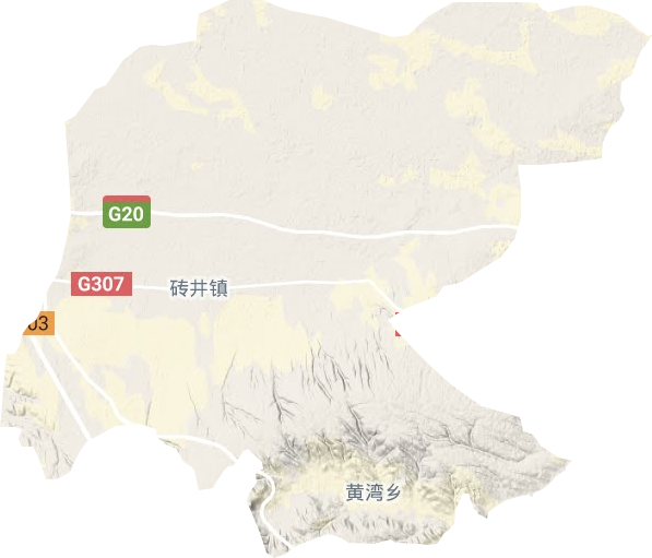 砖井镇地形地图