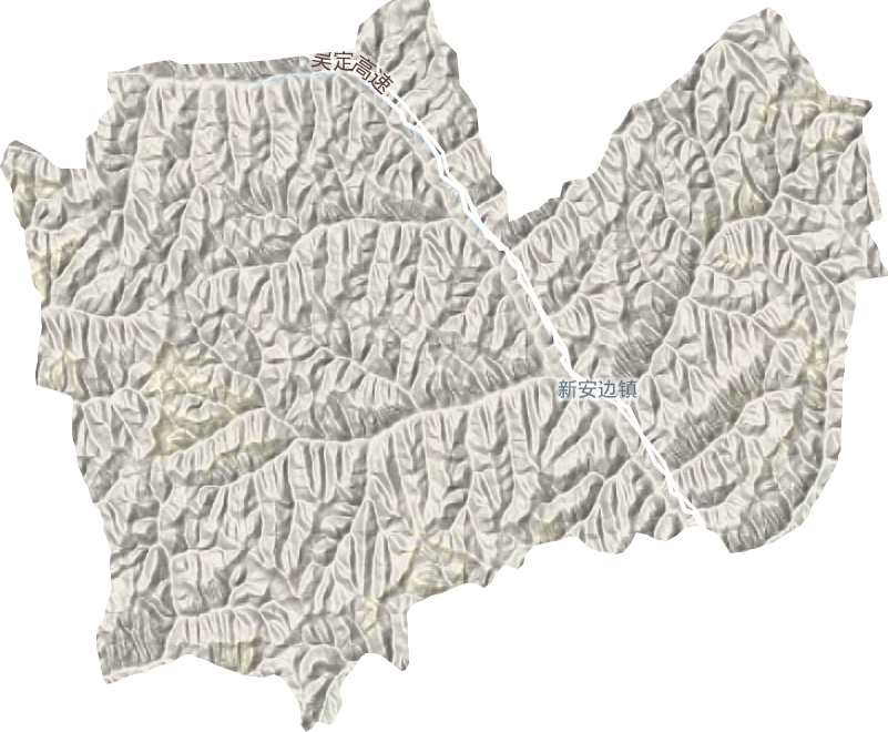 新安边镇地形地图