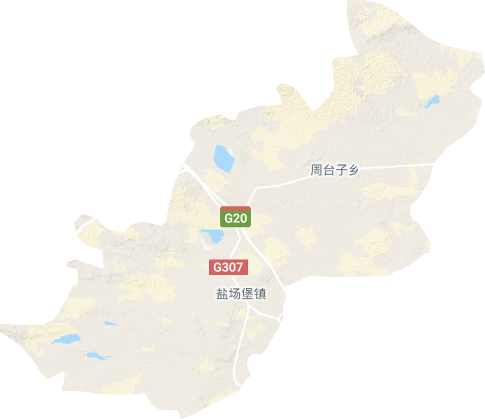 盐场堡镇地形地图