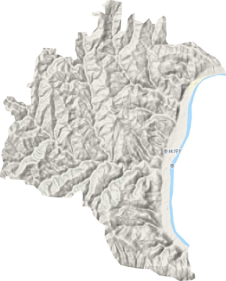 枣林坪镇地形地图
