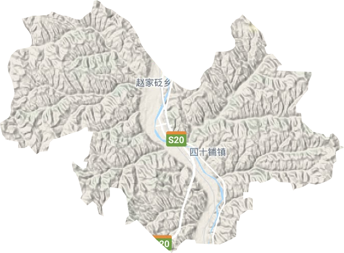 四十里铺镇地形地图
