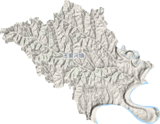玉家河镇地形地图