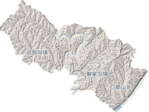解家沟镇地形地图