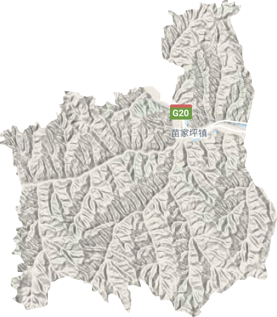 苗家坪镇地形地图