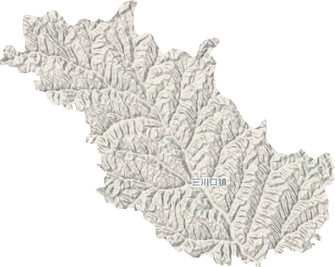 三川口镇地形地图