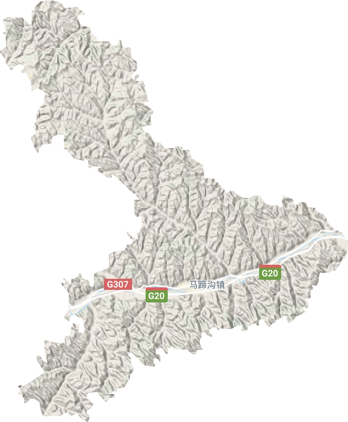 马蹄沟镇地形地图