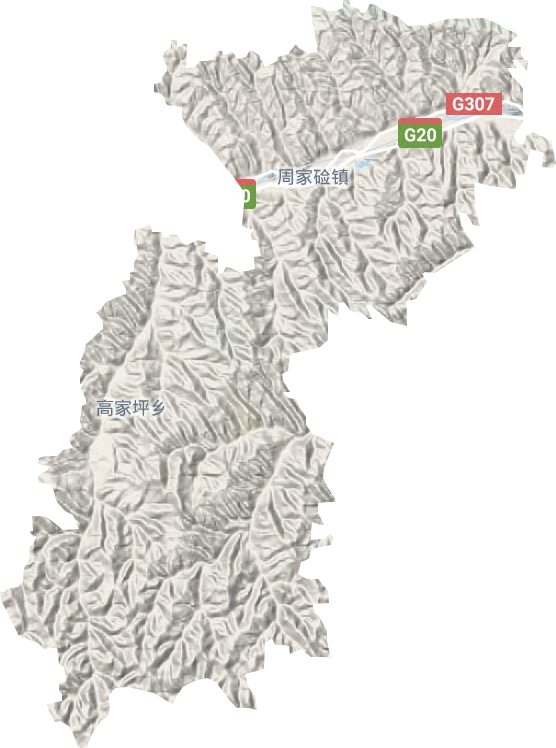 周家硷镇地形地图