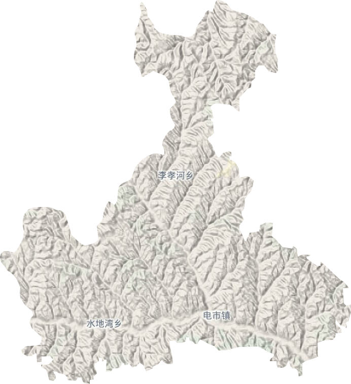 电市镇地形地图