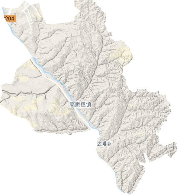 高家堡镇地形地图
