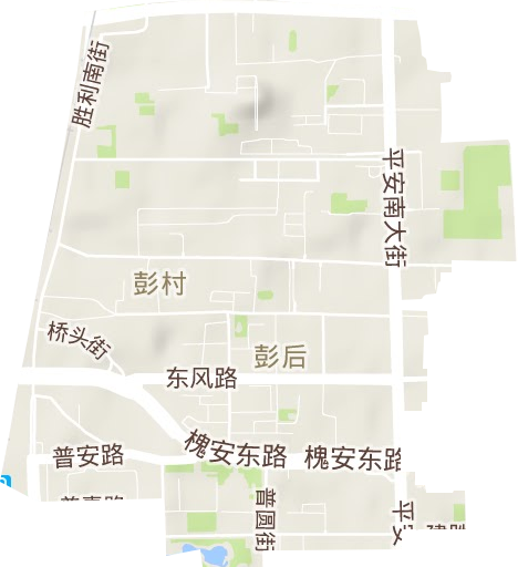 彭后街道地形地图