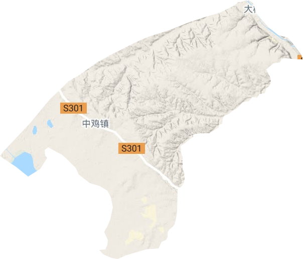 中鸡镇地形地图