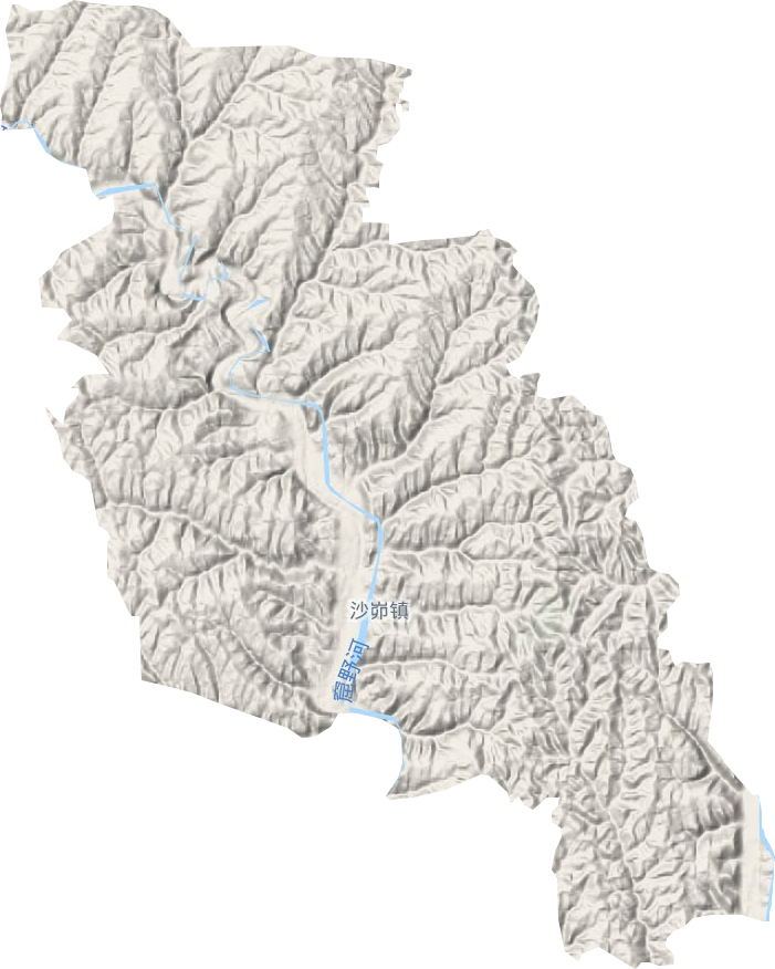 沙峁镇地形地图