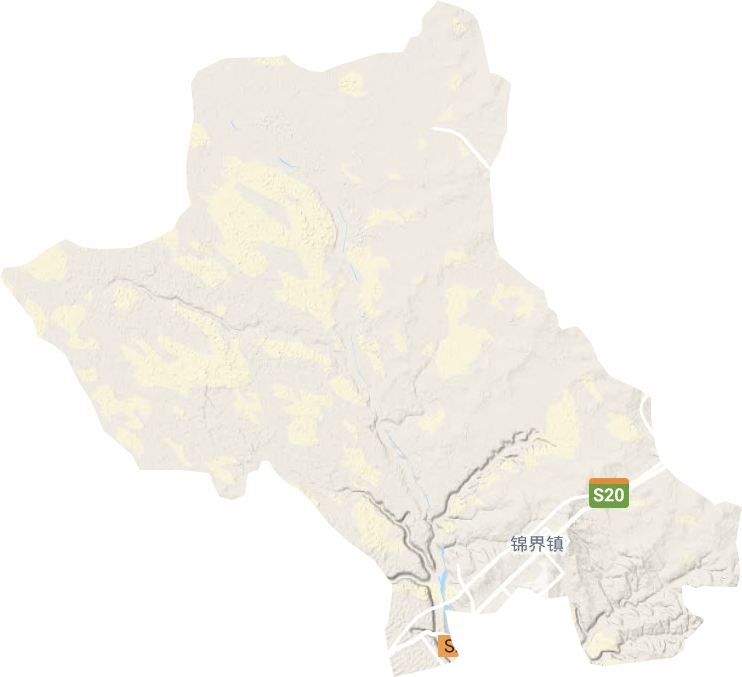 锦界镇地形地图