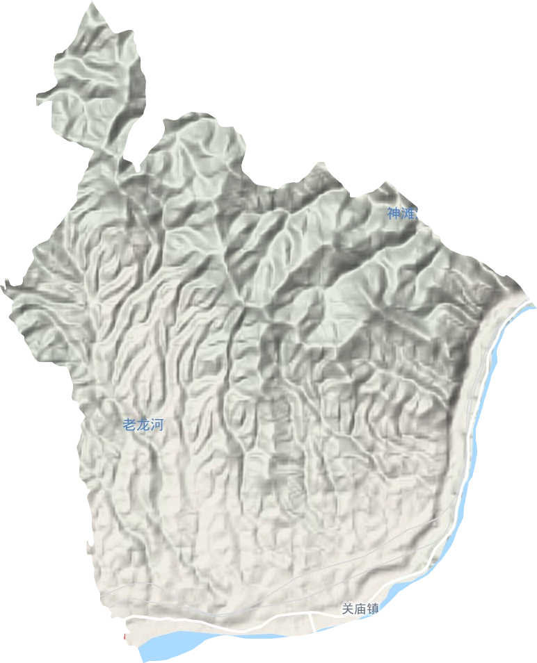 关庙镇地形地图