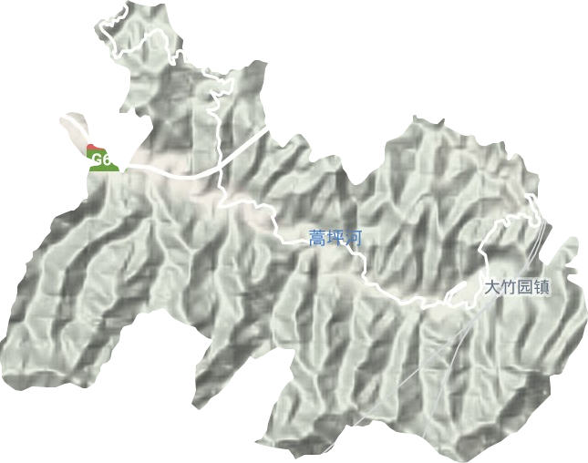 大竹园镇地形地图