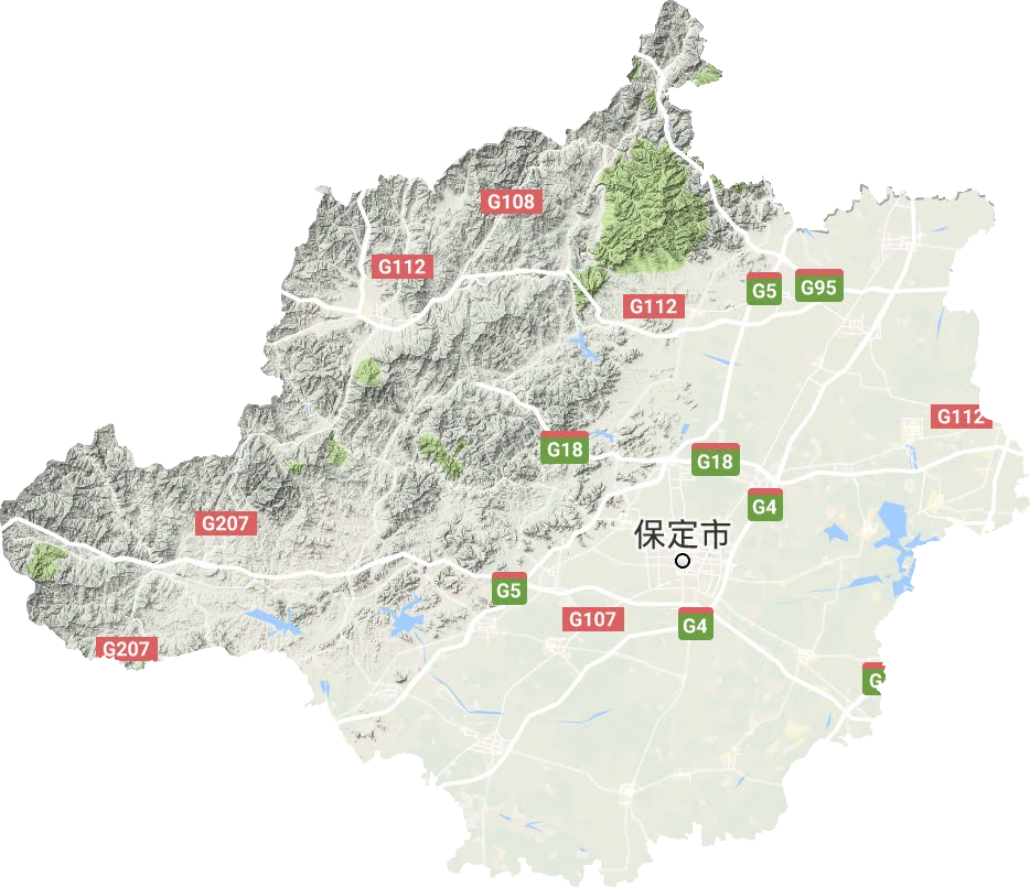 保定市地形地图