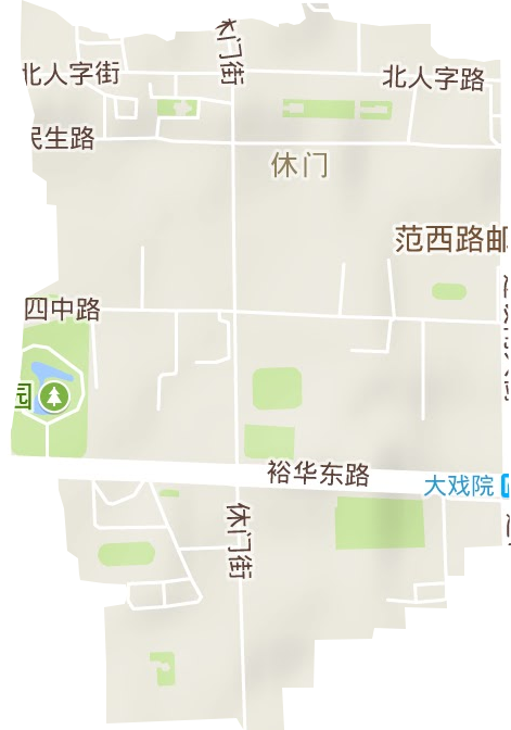 休门街道地形地图