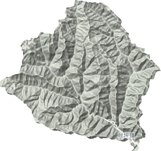 叶坪镇地形地图