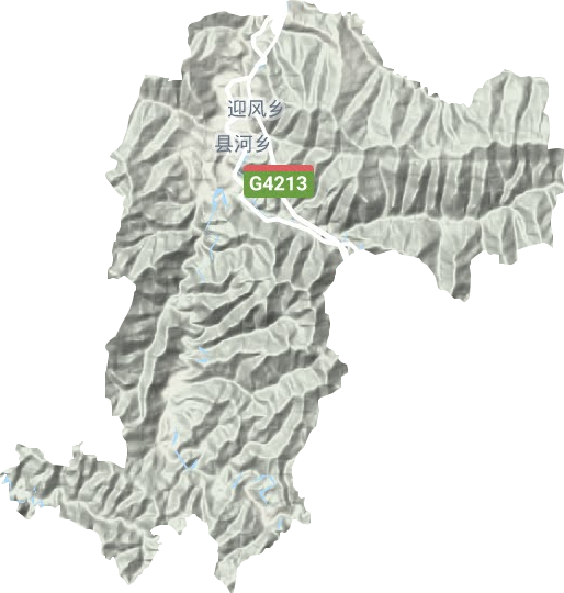 县河镇地形地图