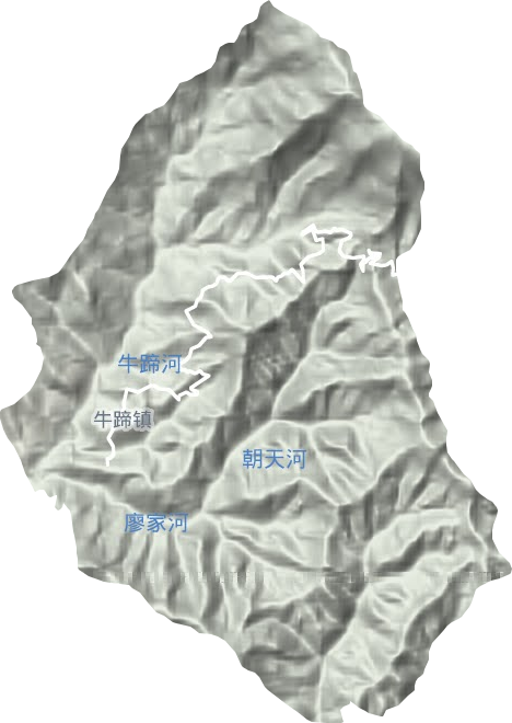 牛蹄镇地形地图