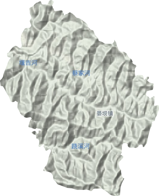 晏坝镇地形地图
