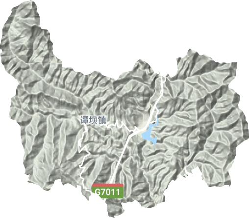 谭坝镇地形地图