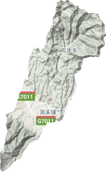 蒲溪镇地形地图