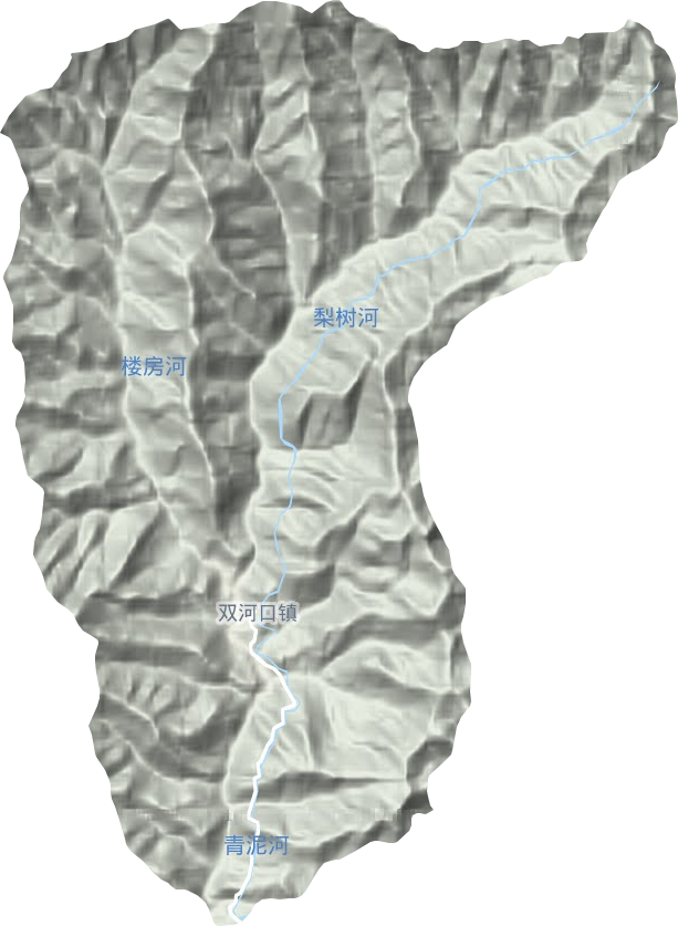 双河口镇地形地图