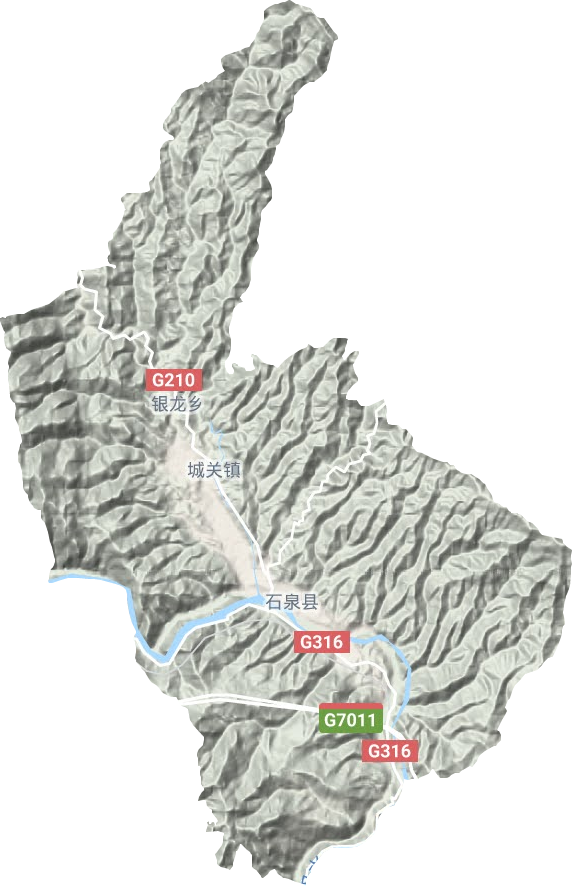 城关镇地形地图