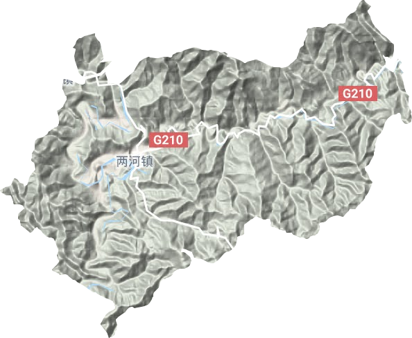 两河镇地形地图