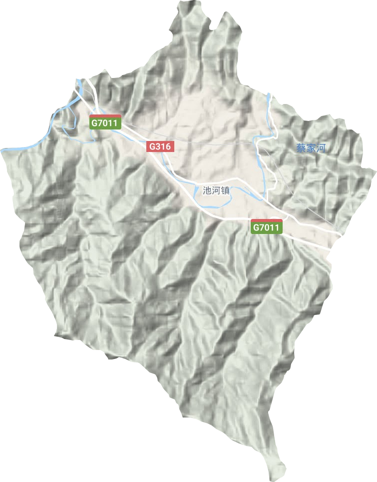 池河镇地形地图